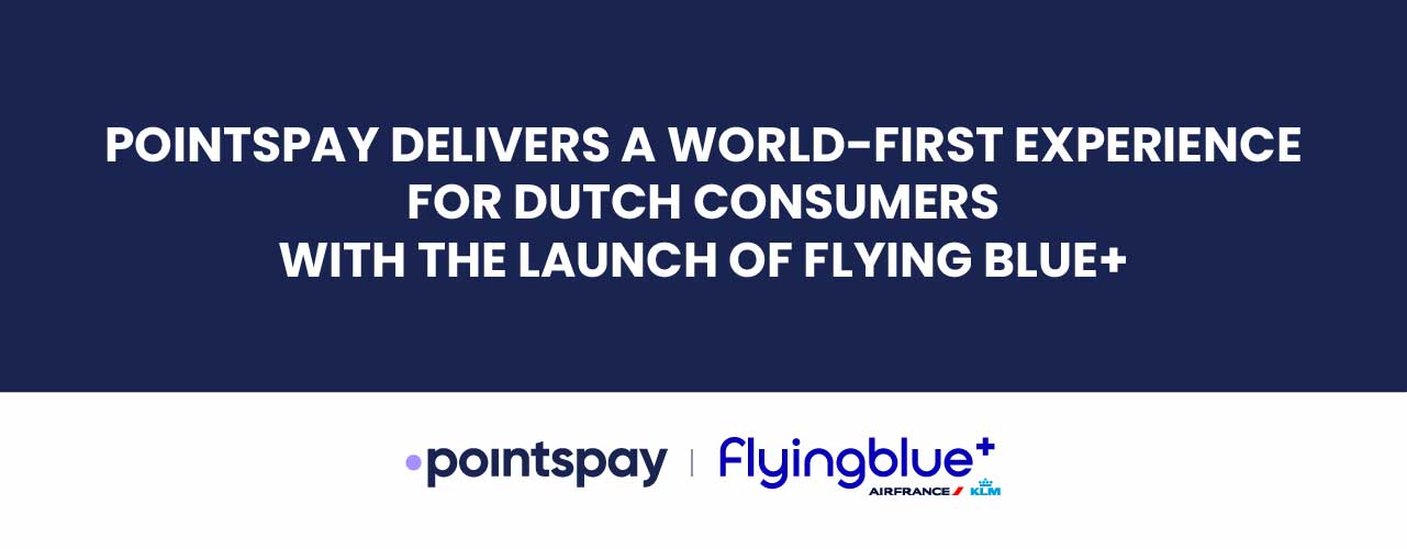 Pointspay and Flying blue logos on a blue background